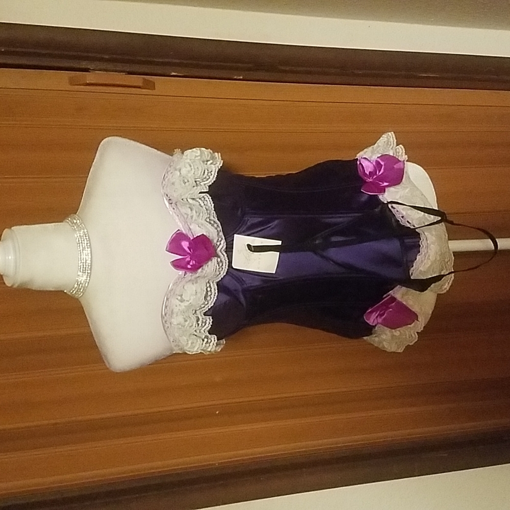 DAISY PURPLE LACE SATIN CORSET